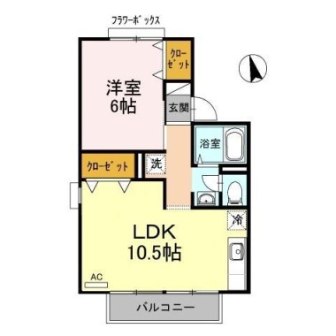 セジュール笹川 206の間取り図