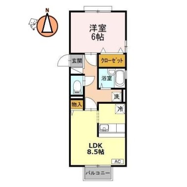 セジュールMIYA 101の間取り図