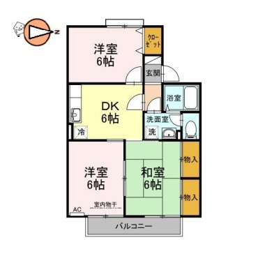 セジュール国府 101の間取り図