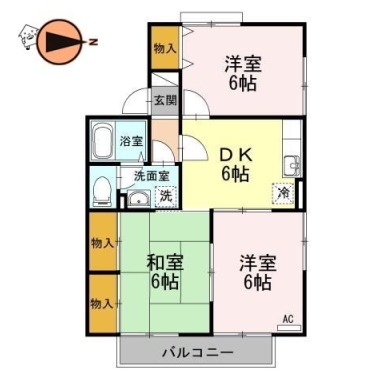 セジュール国府 102の間取り図