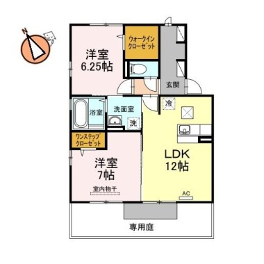 パルクセゾンII 102の間取り図