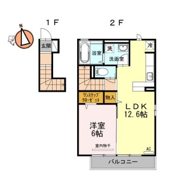 D-room本谷 201の間取り図