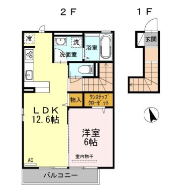 D-room本谷 205の間取り図