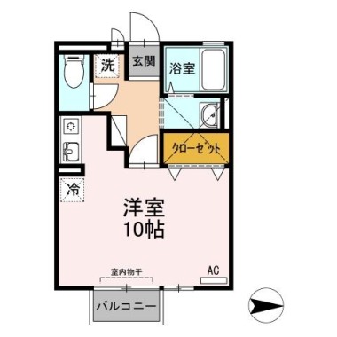 サンクレール沙羅 202の間取り図