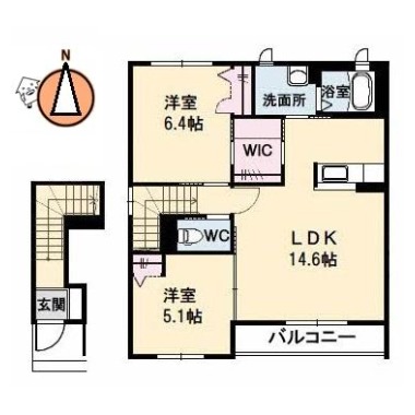 コートクレールII 201の間取り図