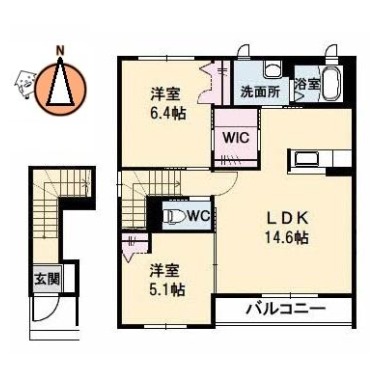 コートクレールII 201の間取り図