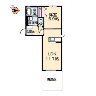 シャーメゾンアポロ 101の間取り図