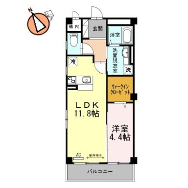 コンフォーティア沖浜 205の間取り図