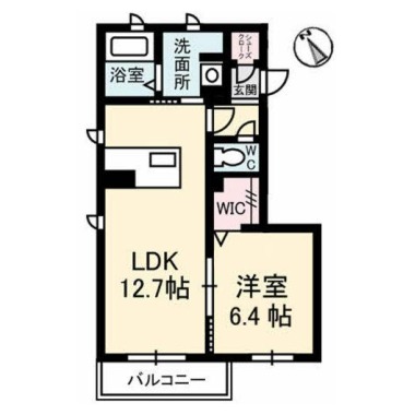 シャーメゾンフォーレ蔵本II 206の間取り図