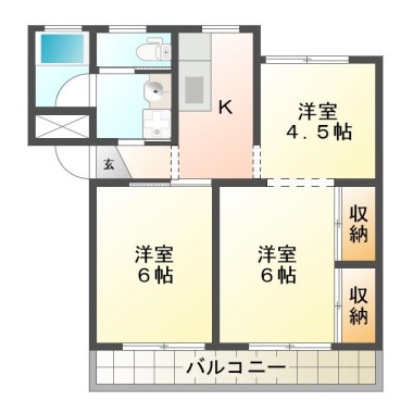 北田宮 マンション 3K 101の間取り図