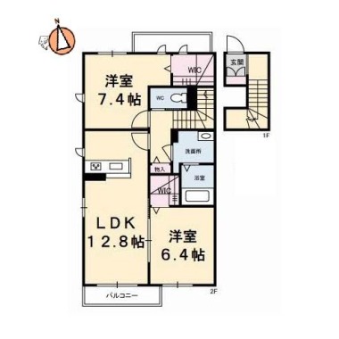 フォレナ北田宮 201の間取り図