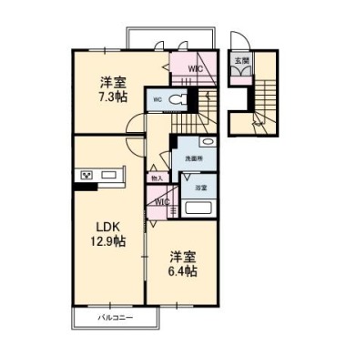 フォレナ北田宮 202の間取り図