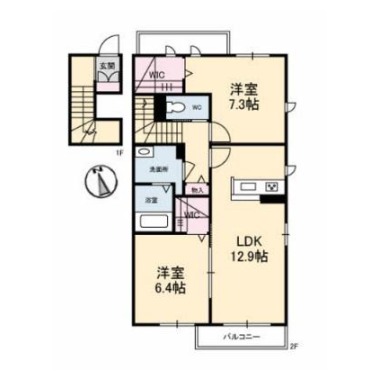 フォレナ北田宮 203の間取り図