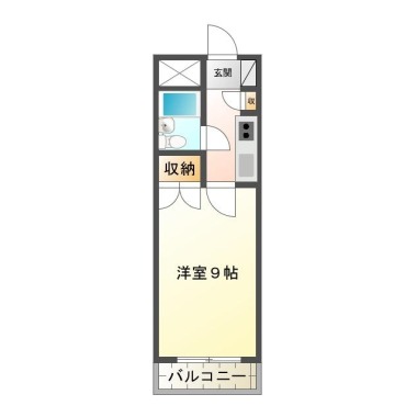 中昭和町 マンション 1K 202の間取り図