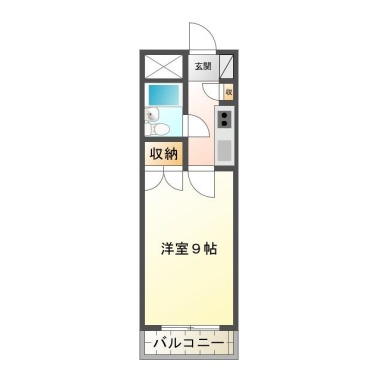 中昭和町 マンション 1K 306の間取り図