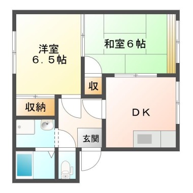 南佐古四番町 アパート 2DK 102の間取り図