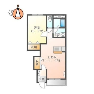 ペットピア春日 105の間取り図