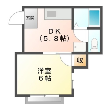 南田宮 アパート 1DK 202の間取り図