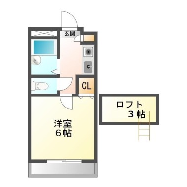 レオパレス中吉野 A102の間取り図