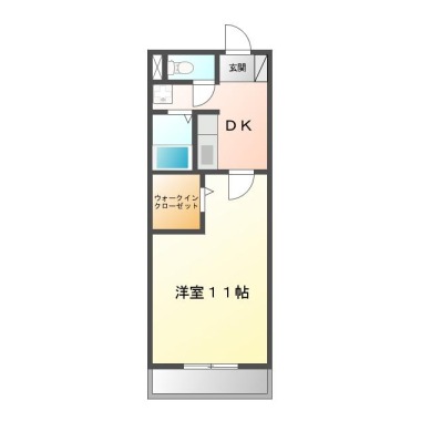 山城町 マンション 1DK 304の間取り図