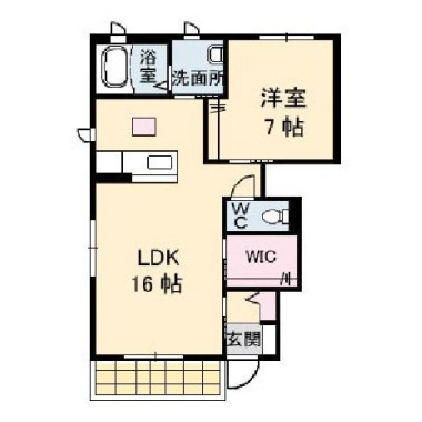 グランマスト春日 C棟 108の間取り図