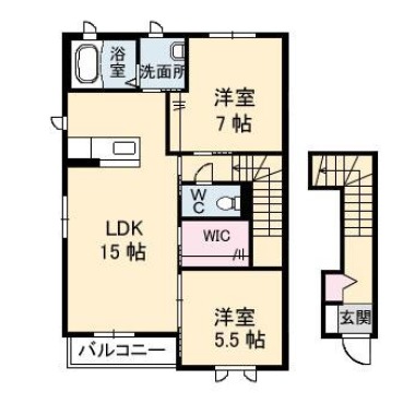 グランマスト春日 C棟 206の間取り図