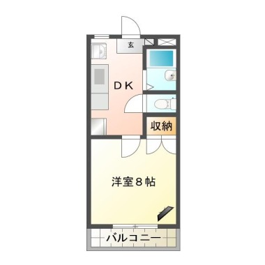 住吉 マンション 1DK 202の間取り図