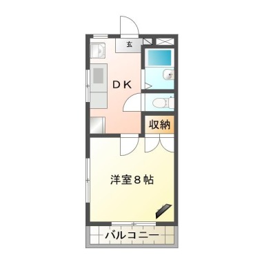 住吉 マンション 1K 206の間取り図