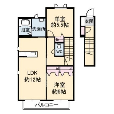 シャルマン高洲II番館 206の間取り図
