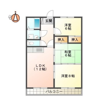 中常三島町 マンション 3LDK 503の間取り図