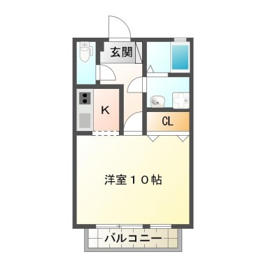 福島 アパート 1K 103の間取り図