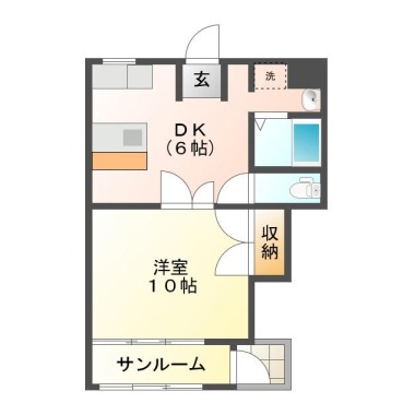 住吉 マンション 1DK 302の間取り図