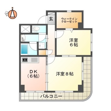 グランドパインドゥ 407の間取り図