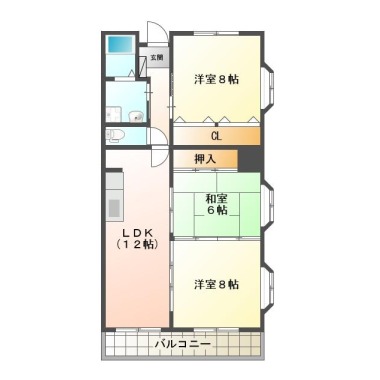 北矢三町 マンション 3LDK 408の間取り図