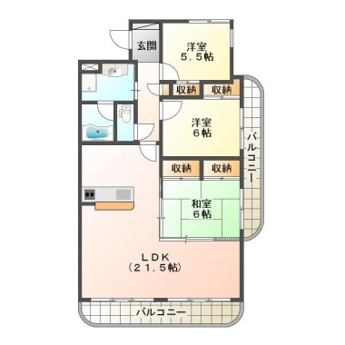 エクセルコート鈴江 301の間取り図