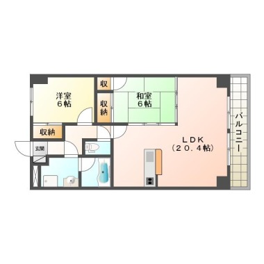 エクセルコート鈴江 302の間取り図