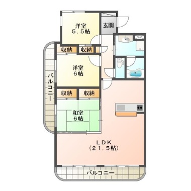 エクセルコート鈴江 303の間取り図