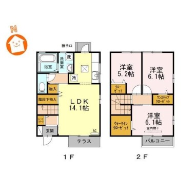 クレア ガーデン 102の間取り図