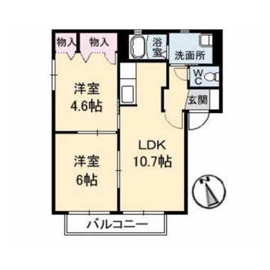 シャーメゾン沖洲 III番館 106の間取り図