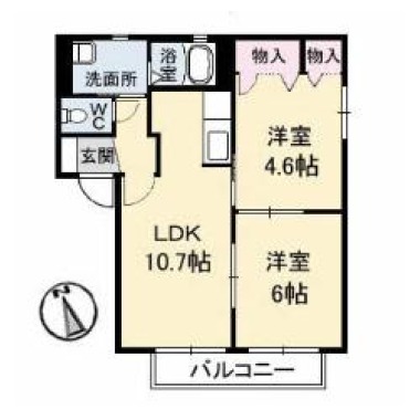 シャーメゾン沖洲 III番館 107の間取り図