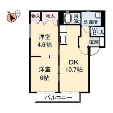 シャーメゾン沖洲 III番館 207の間取り図