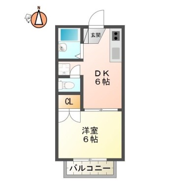 中吉野町 アパート 1DK 202の間取り図