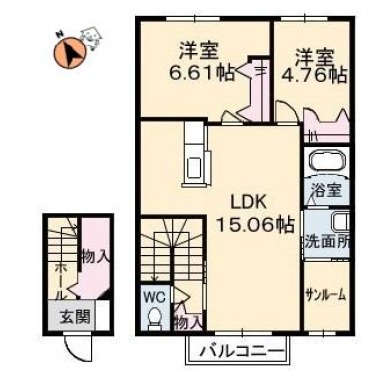 シャーメゾンピア A201の間取り図