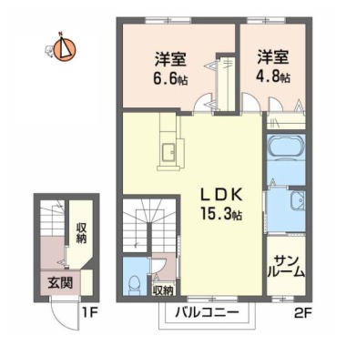 シャーメゾンピア B201の間取り図