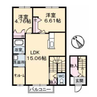 シャーメゾンピア C202の間取り図