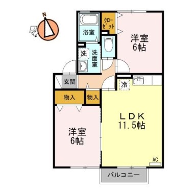 グラン・カネイ 202の間取り図