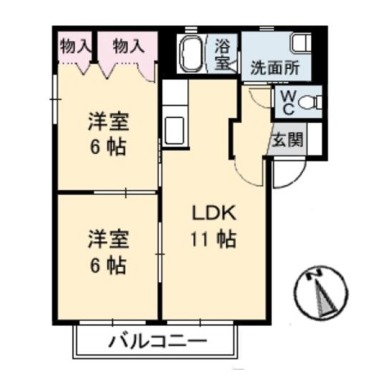 シャーメゾン沖洲 II番館 105の間取り図