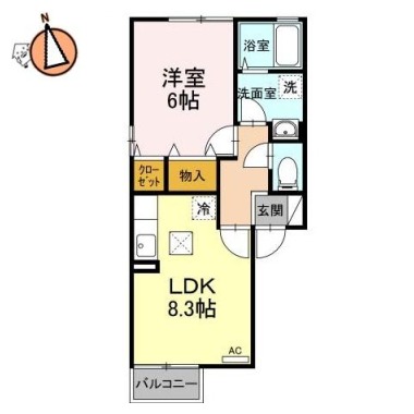 セントポーリア助任 101の間取り図