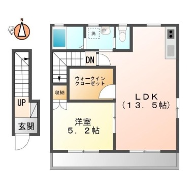 南庄町 マンション 1LDK 203の間取り図