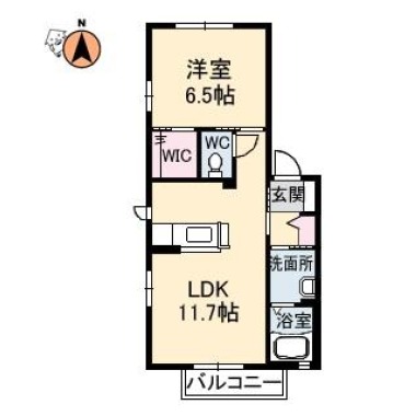 シャーメゾン本谷 A105の間取り図